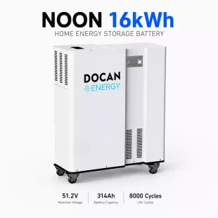 Pickup From TX  Or Zip Code For Delivery Quote｜DO-NOON 51.2V 314Ah 16kWh Plug & Play Prebuilit Solar Home LiFePO4 Grade A EVE 314Ah Battery Pack Vertical Moveable