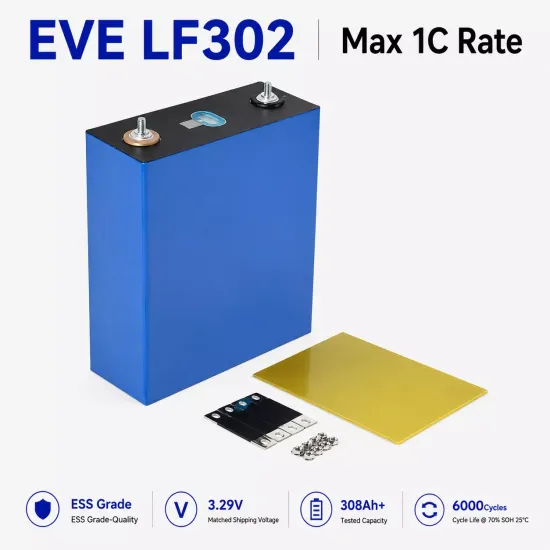 Ship from China｜ ESS Grade CATL 302Ah Solar LiFePO4 3.2V Prismatic Cell with Welded M6 Studs-For Off-Grid Home Energy Storage