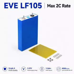 Ship from EU｜EVE 105Ah Grade A EV Class V3 LiFePO4 3.2V Prismatic Cell with Laser-Welded M6 Studs