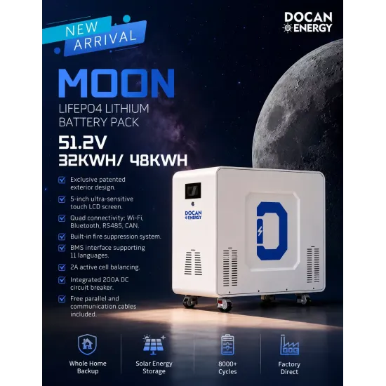 Pickup From TX Or Zip Code For Delivery Quote|Docan MOON 32kWh 51.2V 628Ah Vertical Moveable Plug & Play Assembled LiFePO4 torage Battery Off Grid Solar Pickup From TX Or Zip Code For Delivery Quote|Docan MOON 32kWh 51.2V 628Ah Vertical Moveable Plug & Play Assembled LiFePO4 torage Battery Off Grid Solar