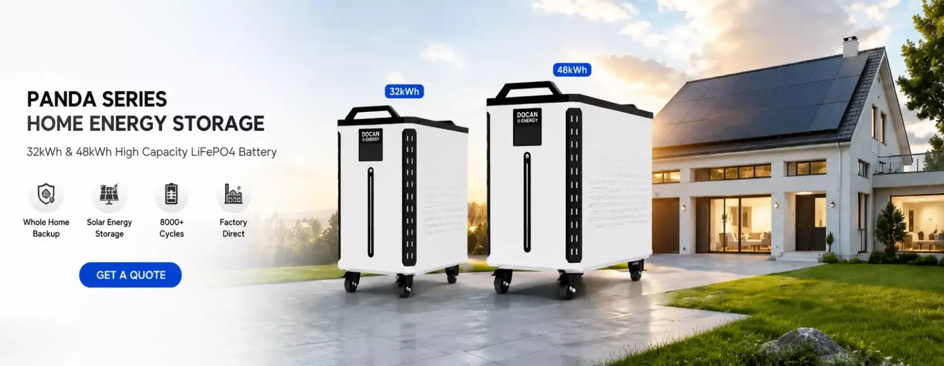Docan Panda 32kWh 48kWh Solar Home Lifepo4 Battery