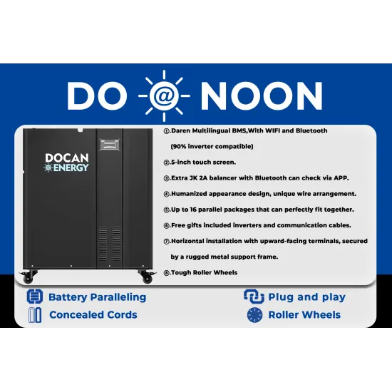 EU Stock Pre-sale DO-NOON 51.2V 314Ah Plug & Play Complete LiFePO4 16kWh Solar Home WIFI Battery Pack–Vertical Moveable