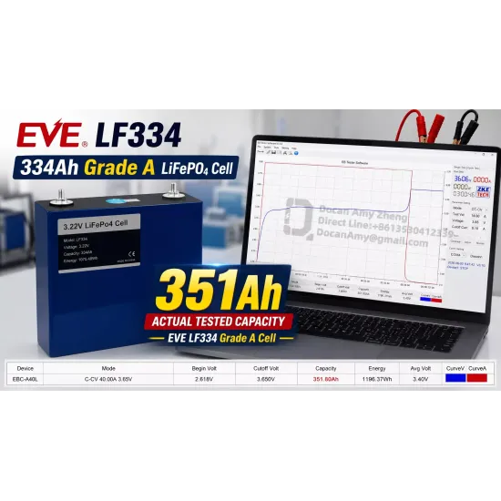 Ship from China|EVE 334Ah 3.2V EV Grade A 3C LiFePO4 Battery Prismatic Cell with welded M6 Studs for EV RV Solar Systems Ship from China|EVE 334Ah 3.2V EV Grade A 3C LiFePO4 Battery Prismatic Cell with welded M6 Studs for EV RV Solar Systems