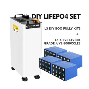 Ship from USA｜Docan ADIY LiFePO4 14-15kWh Set| 16× EVE LF280K V3 Cells + Metal Box + JK 200A Smart BMS + Assembly Parts