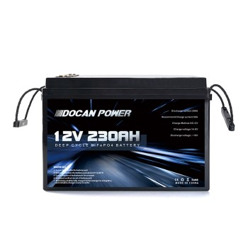 Ship from USA｜ Docan 4S1P 12V 100Ah 1280Wh Solar LiFePO4 Battery Pack with Bluetooth BMS & LCD Display