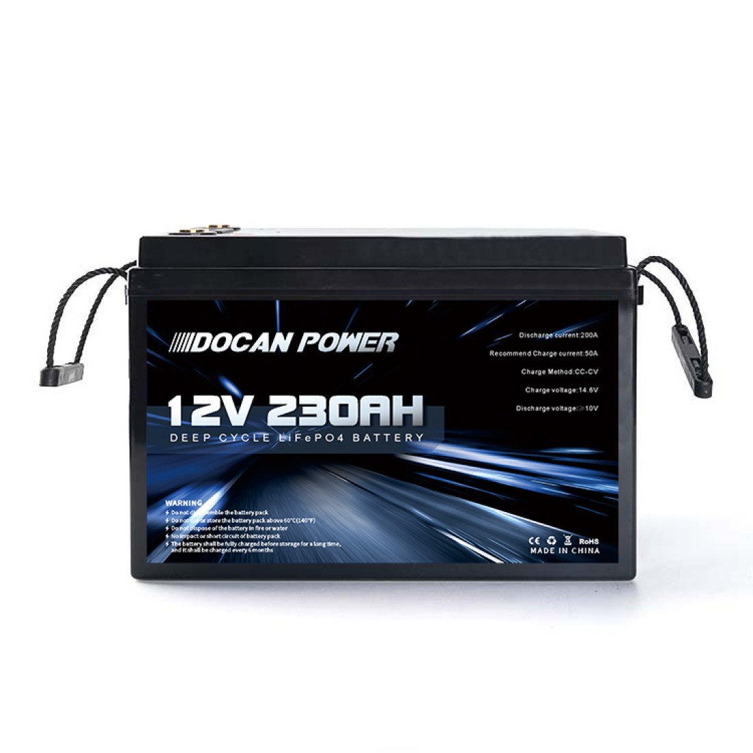 12V LiFePO4 Lithium Battery 230Ah 2944Wh with Bluetooth BMS