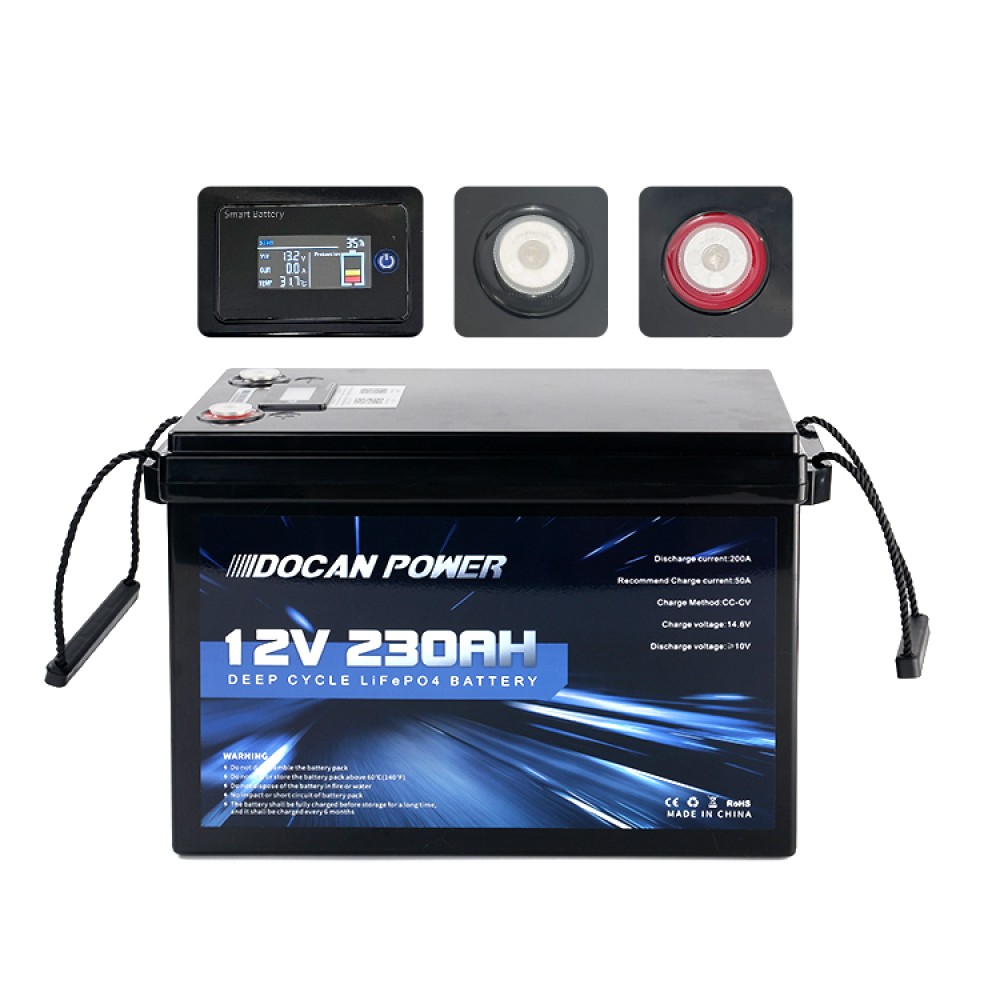 12V LiFePO4 Lithium Battery 230Ah 2944Wh with Bluetooth BMS