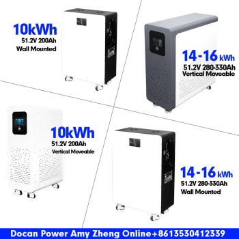 Self-Collection From DE Or Zip Code For Delivery Quote｜Docan Power ZZ 14-16kWh 51.2V LiFePO4 280Ah 314Ah Solar Home Battery Pack Pre-Assembled Floor/Wall Mounted with Roller Wheels| Plug & Play 