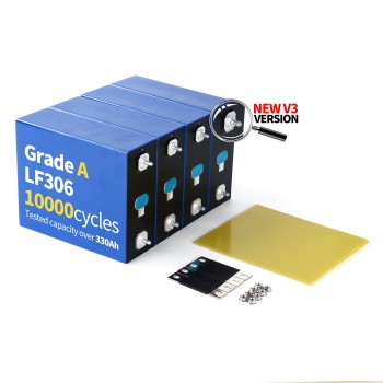 China Stock EVE MB30 306Ah 3.2V Grade A 8000 Cycles V3 Prismatic LiFePO4 330Ah with M6 Welded Studs Ideal For Solar Some Storage China Stock EVE MB30 306Ah 3.2V Grade A 8000 Cycles V3 Prismatic LiFePO4 330Ah with M6 Welded Studs Ideal For Solar Some Storage