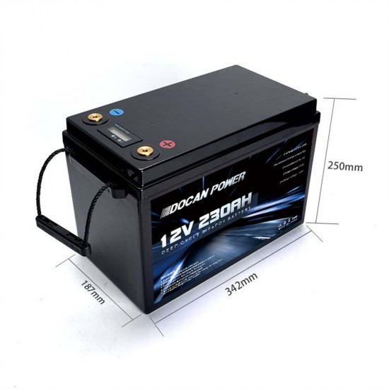 USA STOCK FAST UPS DELIVERY Docan 12V 230Ah Lifepo4 Battery Pack with Bluetooth BMS and LCD dispaly USA STOCK FAST UPS DELIVERY Docan 12V 230Ah Lifepo4 Battery Pack with Bluetooth BMS and LCD dispaly