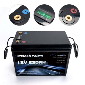 USA STOCK Docan 12V 230Ah Solar LiFePO4 Battery Pack with Bluetooth BMS & LCD Display USA STOCK Docan 12V 230Ah Solar LiFePO4 Battery Pack with Bluetooth BMS & LCD Display