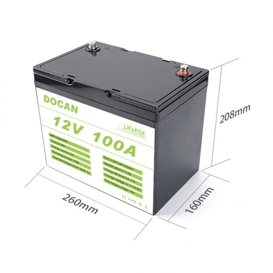 USA STOCK FAST UPS DELIVERY Docan 4S1P 12V 100Ah Lifepo4 Battery Pack with JBD 12V 100A BMS Bluetooth USA STOCK FAST UPS DELIVERY Docan 4S1P 12V 100Ah Lifepo4 Battery Pack with JBD 12V 100A BMS Bluetooth